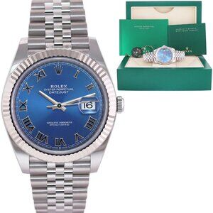 New 2023 Mens Blue Rolex 41mm Dial With Box + hang tag